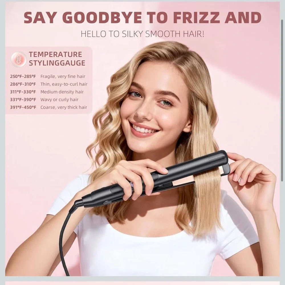 Hair straightener Flat Iron 1 inch titanium ceramic ionic hair straighteners